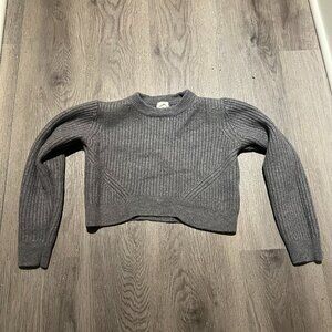 Aritzia Cropped Wilfred Sweater - Grey